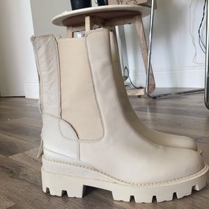 Sam Edelman oatmeal boots half inch platform